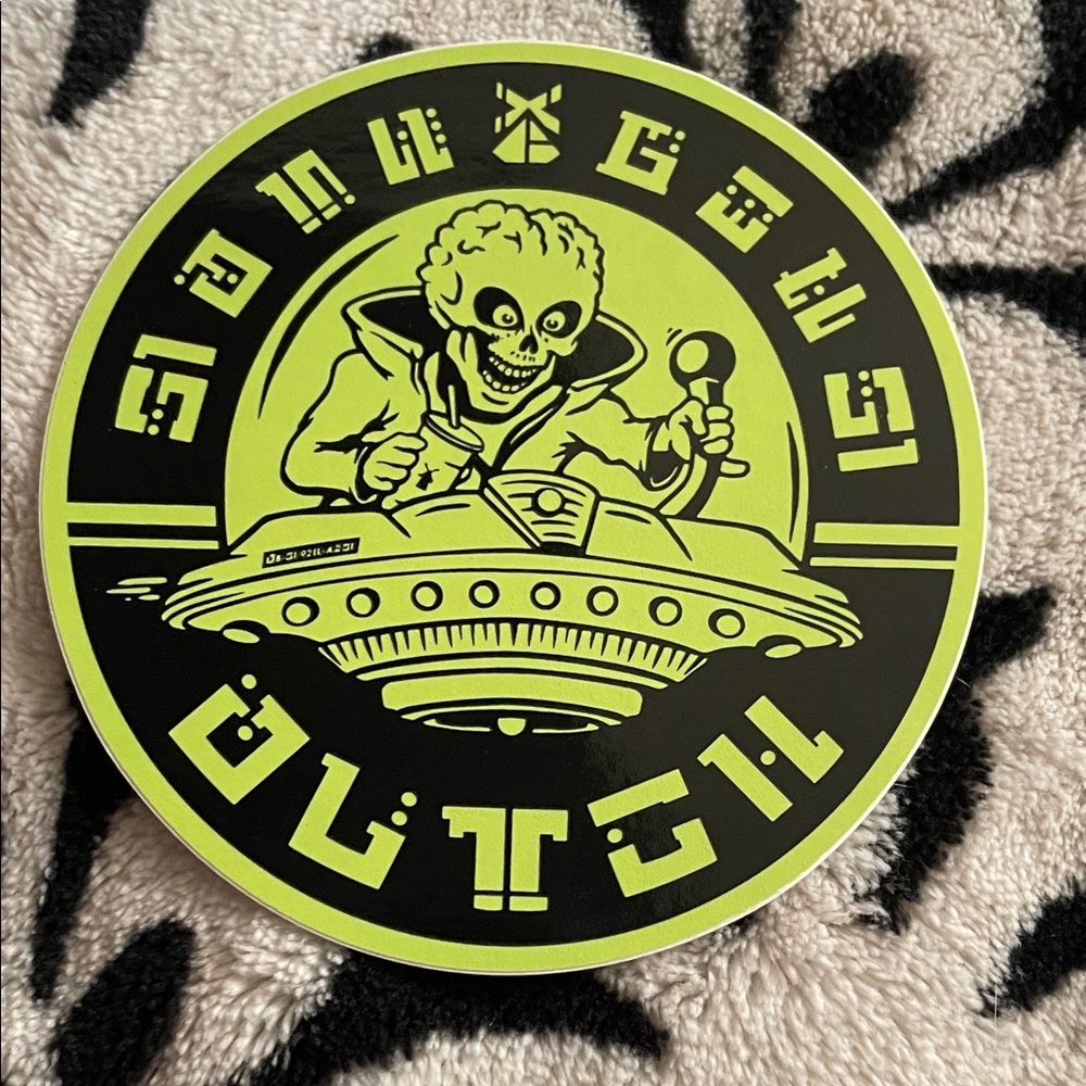 Dutch Bros Green and Black Alien Sticker